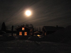 Moon over Guesthous in Kangos