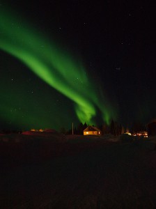 Northern light above the arctic-circle lapland