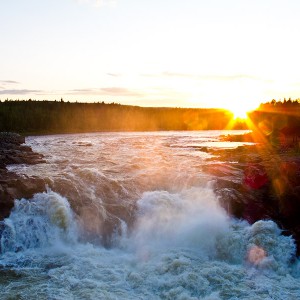 Storforsen waterfall in Lapland